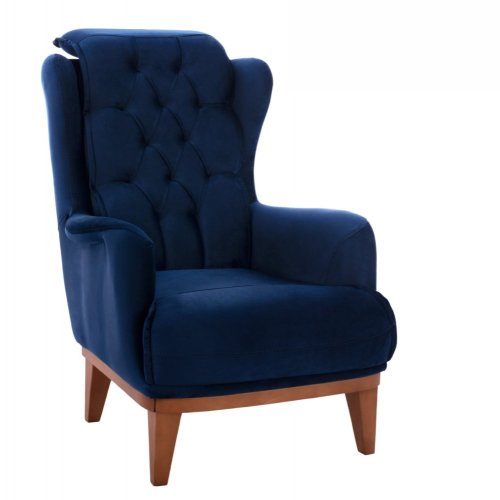 SESSEL "BENNINGTON" IN SAMT BLAU 75x100x100 cm