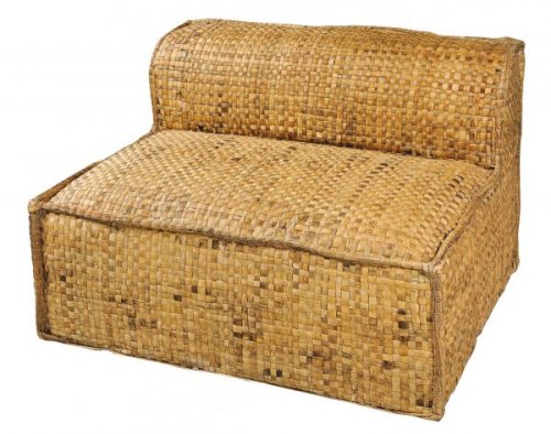 Lounge sun lounger made from natural rattan