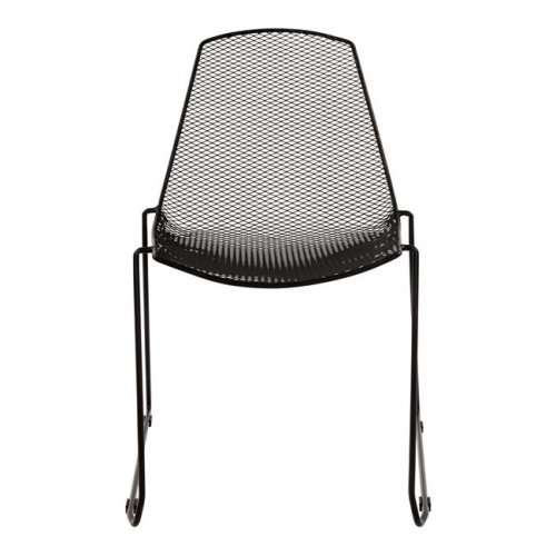 CHAIR METALLIC BLACK URANIA  56x58,5x86cm