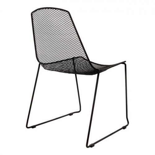 CHAIR METALLIC BLACK URANIA  56x58,5x86cm