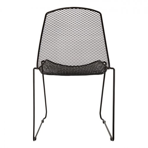 CHAIR METALLIC BLACK URANIA  56x58,5x86cm