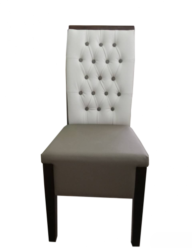 Polsterstuhl mit klassisch elegantem Design | In Grau-Weiß