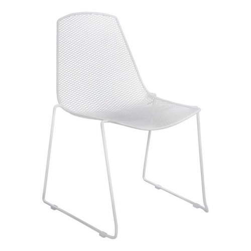 Metall Stuhl WIRE Möbeldesign | In Weiß