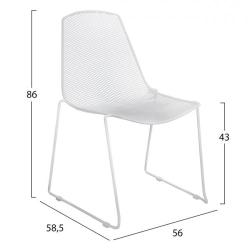 Metall Stuhl WIRE Möbeldesign | In Weiß