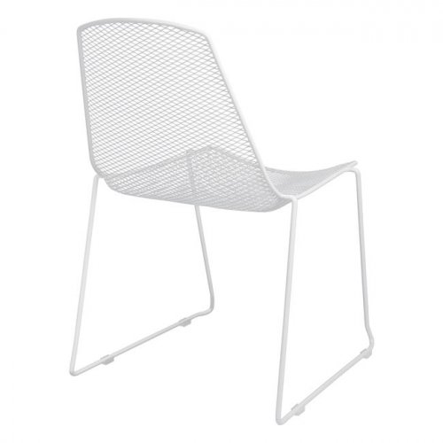 Metall Stuhl WIRE Möbeldesign | In Weiß