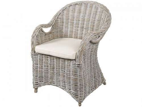 ATHINA chair made of natural rattan in gray color