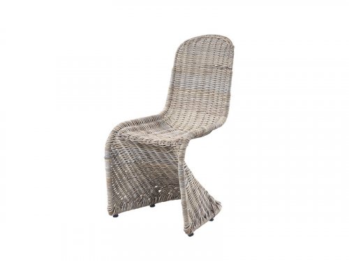 Natural rattan chair and metal frame in a light tone