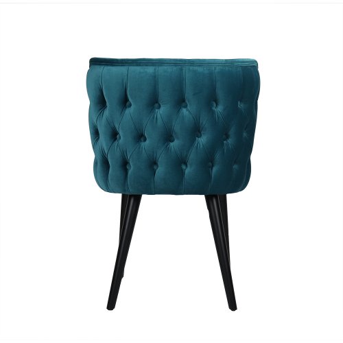 Chair "Selen" in blue velvet and wooden legs