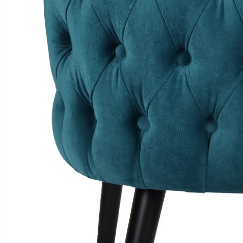 Chair "Selen" in blue velvet and wooden legs