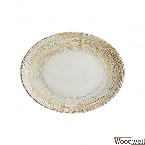 Premium Porzellan Oval Bonna Patera 6 Set beige 36cm