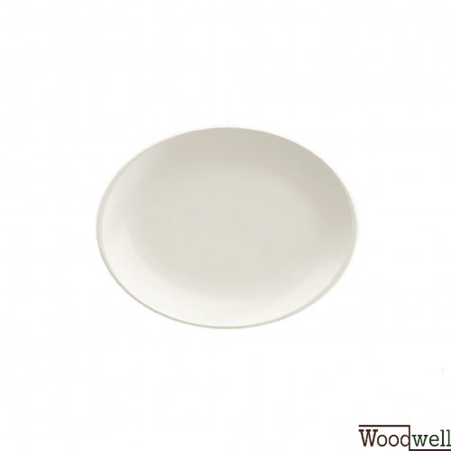 Teller Oval "Bonna Moove" 12 Set in weiß 25x19cm