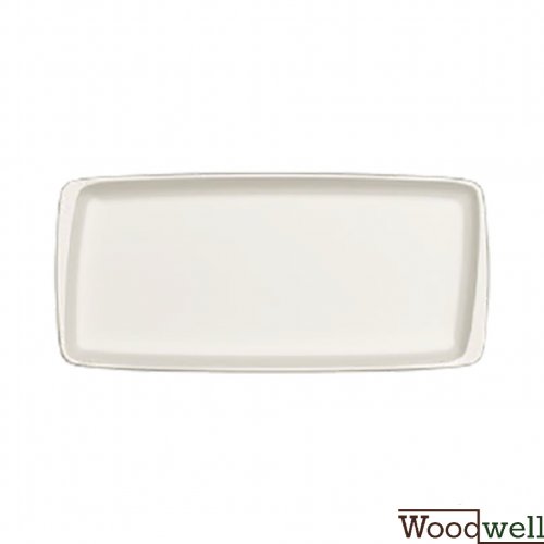 Rechteckiger Teller "Bonna Moove" 6 Set in weiß Ø49cm-48x16cm