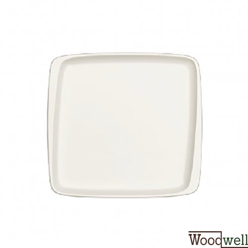 Quadratischer Teller "Bonna Moove" 6 Set in weiß Ø34cm-27x25cm