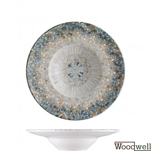 Pastateller "Bonna Luca Mosaic" 28cm 6 Set blau/beige