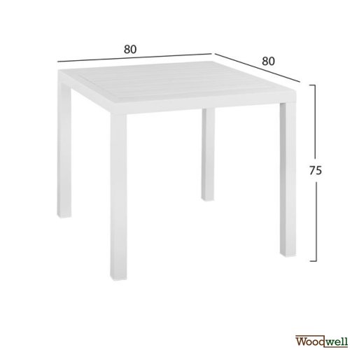 3Stk. Esstisch-Set Tisch & Sessel Aluminium in Weiß