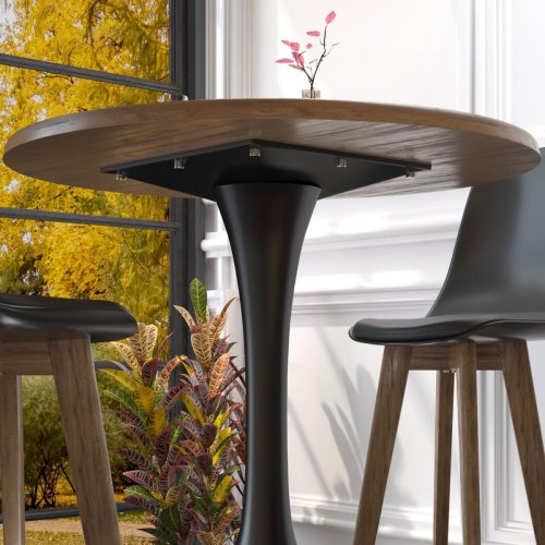 LEONARDO | Bistro Tischgestell | Schwarz | Fuß: Ø 50 cm | Säule: 10 x 73,5 cm