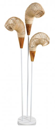 Handgefertigte Stehlampe aus natürlichem Rattan