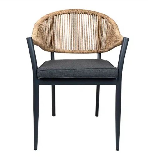 "Lion" aluminum armchair in wicker design