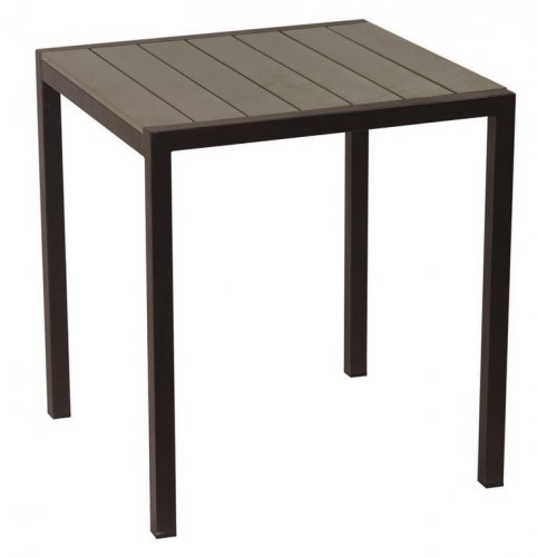 Beige Aluminium-Tisch mit Polywood 68x68x72cm