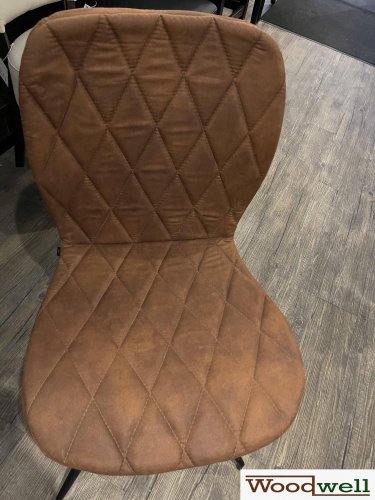 Stuhl "Cowboy" mit schwarzen Metallfüßen mit Wildlederoptik