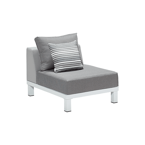 "POLO" LOUNGESET 5-TEILIG AUS ALUMINIUM UND TEAKHOLZ