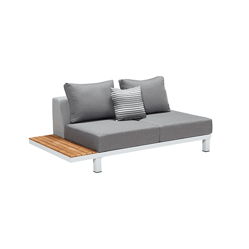 "POLO" LOUNGESET 4-TEILIG AUS ALUMINIUM UND TEAKHOLZ