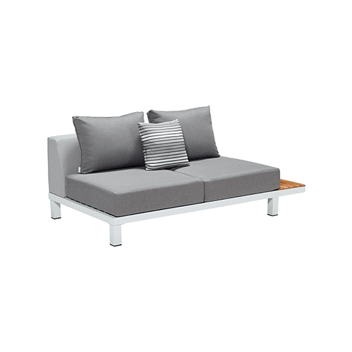 "POLO" LOUNGESET 4-TEILIG AUS ALUMINIUM UND TEAKHOLZ