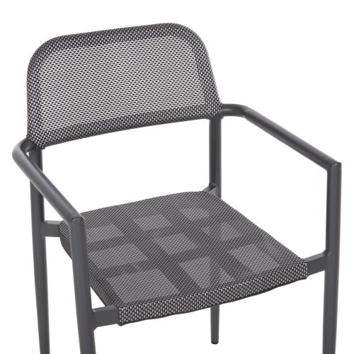ALUMINIUMSESSEL GRAU GESTELL & GRAU TEXTILENE 53x51x80cm