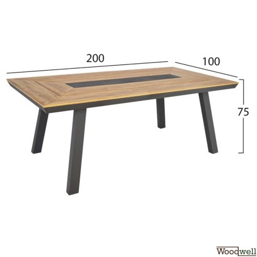 7 pcs. Aluminum dining table set in gray color