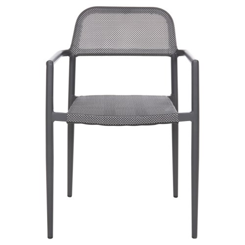 ALUMINIUMSESSEL GRAU GESTELL & GRAU TEXTILENE 53x51x80cm
