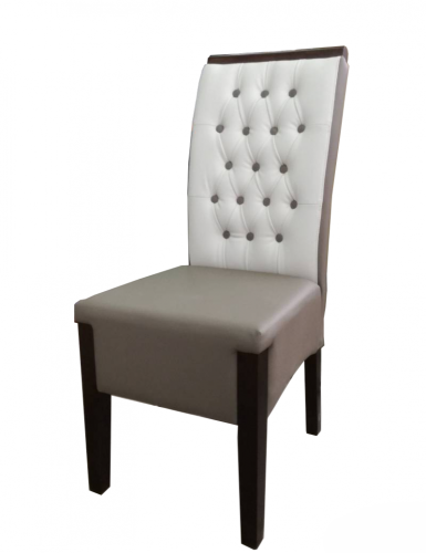 Polsterstuhl mit klassisch elegantem Design | In Grau-Weiß