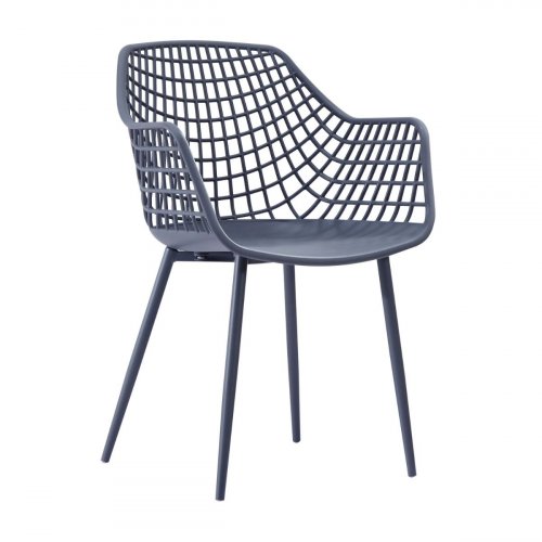 "Susan" Chair polypropylene and metal in grey