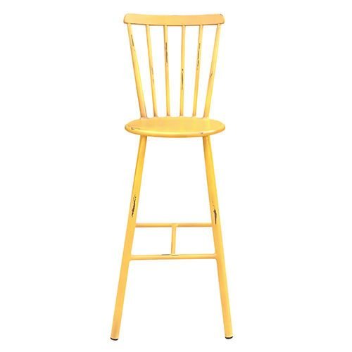 "Beann" aluminum bar stool in yellow
