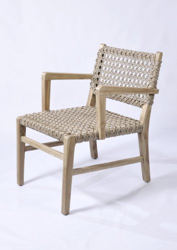 AEGEAN Lounge-Sessel aus Teakholz und synthetischem Rattan 62x73x74H