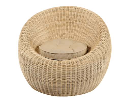 APPLE AC Natürlicher Rattansessel mit Kissen 98X84X73H