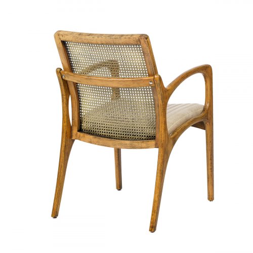 Sessel "Armony" aus Holz und Rattanrücken