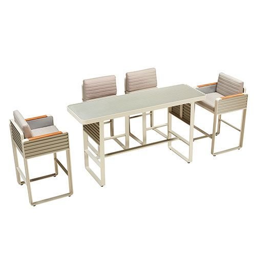 "AIRPORT" ESS SET BAR IN TAUPE 7-TEILE SET ALUMINIUM
