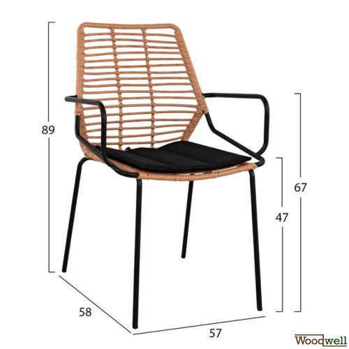Allegra Set Wicker in Farbe beige und schwarz.
