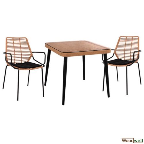 Allegra Set Wicker in Farbe beige und schwarz.