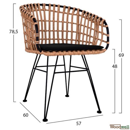 Allegra Set Wicker in Farbe beige und schwarz.