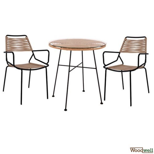 Allegra Set Wicker in Farbe beige und schwarz.