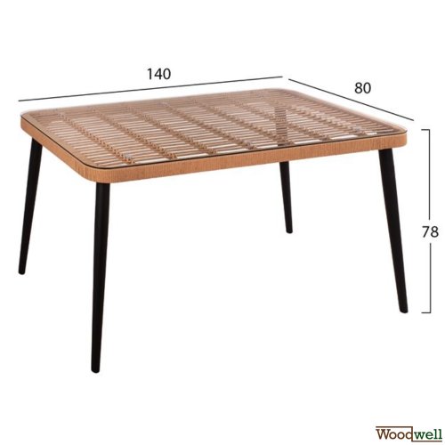 Allegra Set Wicker in Farbe beige und schwarz.