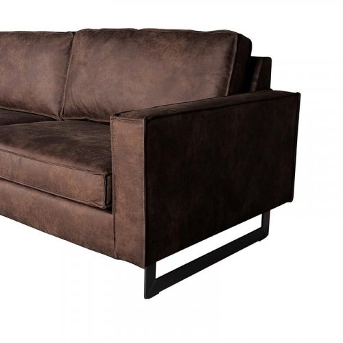 Sofa Arezzo 3-Sitzer Braunes Leder 62x208x100 cm