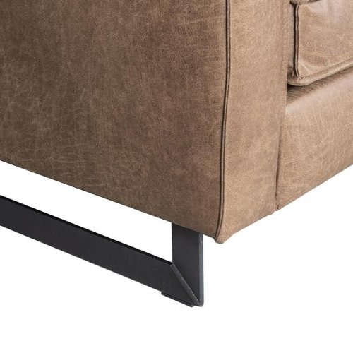 Sofa Arezzo 3-Sitzer Taupefarbenes Leder 62x208x100  cm