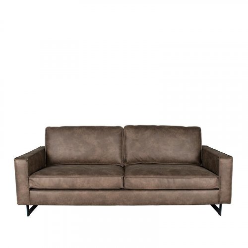 Sofa Arezzo 3-Sitzer Taupefarbenes Leder 62x208x100  cm