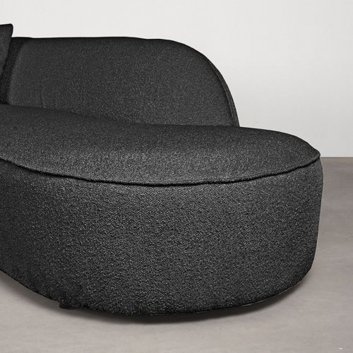 4-Sitzer Sofa "Flori" aus anthrazit Boucle + rechte Ecke