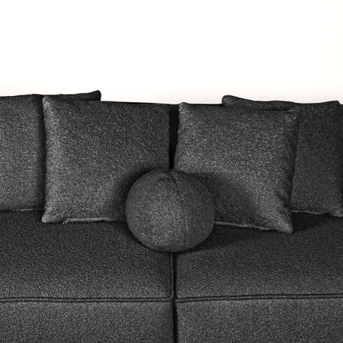 4-Sitzer Sofa "Flori" aus anthrazit Boucle + rechte Ecke