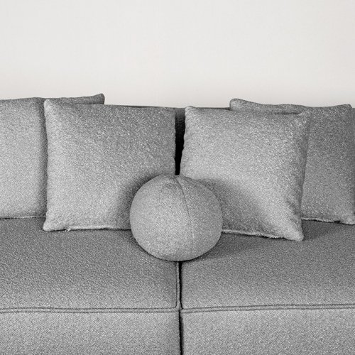 4-seater sofa "Flori" in grey Boucle