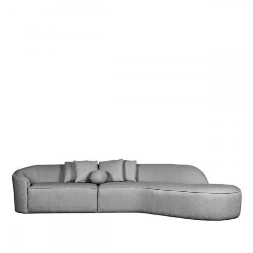 4-seater sofa "Flori" in grey Boucle