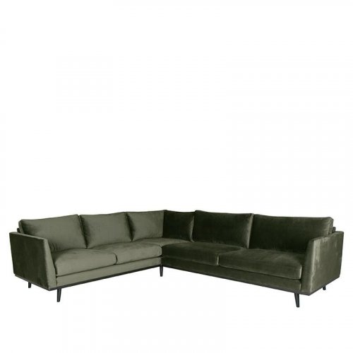 Sofa Siena 2-Sitzer + Ecke + 3-Sitzer Armee Samt